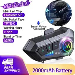 Y10 Bluetooth 5.3 Helmet Headset Wireless Hands-free Call Phone Kit Motorcycle Waterproof Earphone Music Player Speaker for Moto