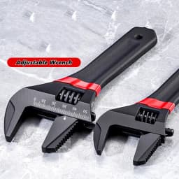 1 Pcs 6/8” Short Handle Adjustable Wrench Oversized Open Bathroom Wrench Mini Small Board Large-diameter Adjustable Short Handle