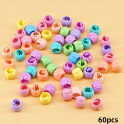 60pcs Hair Braids Beads Headwear Cute Candy Colors Plastic summer Hair Claw Clips Hair Accessories Loc Hair Jewelry for Braids