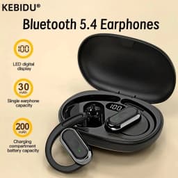 Bluetooth 5.4 Earphones IPX7 Waterproof 20Hrs Wireless Headphones with ENC Noise Cancelling Mic Deep Bass For Sports Workout Gym