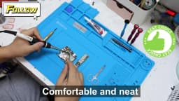 Soldering Station Mat Silicone Work Mat Heat Resistant 932°F Anti-Static Magnetic Mat for Electronic Phone Laptop Watch Repair