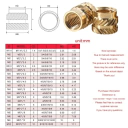 M2 M3 M4 M5 M6 M8 Brass Heat Insert Nut Double Twill Knurled Hot Melt Injection Embed Thread Inserts Nuts For 3d Printer Plastic