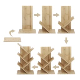 Voltsify Rustic Standing Tree Bookshelf Wood Display Rack Kids Bookshelf Bookshelves for Home