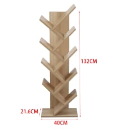 Voltsify Rustic Standing Tree Bookshelf Wood Display Rack Kids Bookshelf Bookshelves for Home
