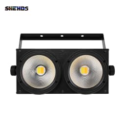 SHEHDS 1pcs LED 2IN1 COB 200W Cool Warm White Lighting 2 Eyes DMX512 for Stage Light Disco Party Christmas Audience Lights