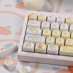 95 Keys Artoon Cute Puppy Cat Kitty Keycaps GMK PBT Keycap MOA Profile Dye Sublimation For DIY Mechanical Keyboard Girls Gift