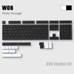 XVX 127Keys Low Profile Keycaps Double-Shot Shine Through Key Cap Set Game Mechanical Keyboard Skyline Key Caps