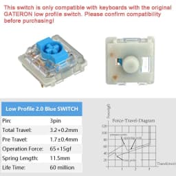 Gateron Low Profile Switch 2.0 Red Blue Brown Silver 3 pins for ultra-slim ultimate Mechanical Keyboard air75 air60 K1 K3 K7