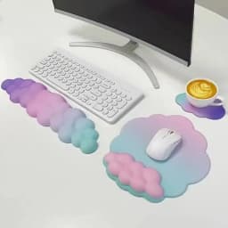 Cloud Keyboard Wrist Rest Mouse Pad Wrist Support Keyboard Set with Ergonomic Memory Foam Anti-Slip Base for Home Office Laptop
