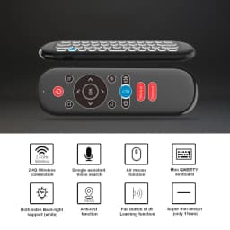 2.4G Wireless Gyroscope Air Mouse Voice Remote Control Mini Keyboard IR Learning Backlit Transmitter for Android Smart TV Box PC