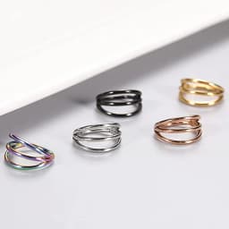 316L Surgical Steel Segment Tragus Helix Cartilage Earring Nose Ring Septum Clicker Conch Three Layers Nostril Piercing Jewelry