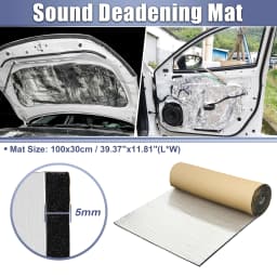 Uxcell Car Firewall Heat Sound Deadener Insulation Mat Aluminium Coating Cotton Self-adhesive Noise Insulation 5mm 10mm