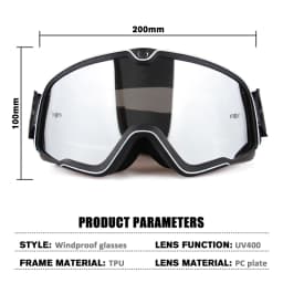 Retro Motorcycle Goggles Ski Glasses Sunglasses ATV Goggles Non-slip Belt AntiUV Cafe Racer Chopper Cycling Racing Free Shipping