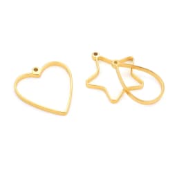 10pcs Stainless Steel Geometric Figure Charm Hollow Glue Blank Pendant Tray Bezel Charms For Jewelry Making Supplies Findings