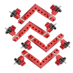 4 Pack 90 Degree Aluminium Alloy Positioning Squares Right Angle Clip L-Type Corner Clamp Woodworking Carpenter Clamping Tool
