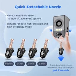 1Pc Original FLASHFORGE Adventurer 5M/5M Pro Nozzle 3D Printer Nozzle Assembly, 3S Quick-Detachable Nozzle,Max 280℃ High Flow