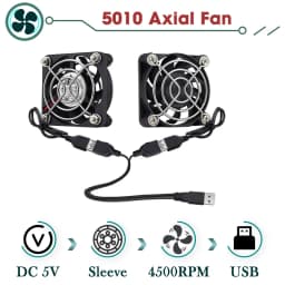 GDSTIME Dual 40mm 60mm 80mm 92mm 120mm 140mm 5V USB Fan w 2 in 1 USB Cable USB Controller For AV Receiver DVR and TV Box Cooling