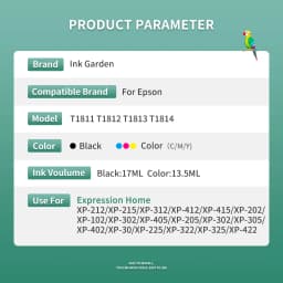 1811 Ink Cartridges 18XL Compatible For EPSON T 1812 T1814 Use XP312 XP205 XP225 XP212 XP215 XP302 XP412 XP402 XP415 Printer