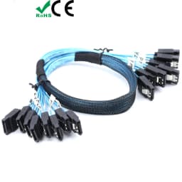 1M/0.5M Sata SAS Cable High Speed 6Gbps 6/8 Ports/Set 7 Pin Sata To Sata High Quality for PC Server HDD Mining