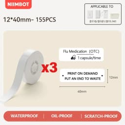 Niimbot Official Labels For D110 D11 Label Sticker Paper Thermal Adhesive White Waterproof Sticker Label Anti-Oil Label Papers