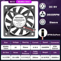 2PCS 60mm 5V 12V 24V Brushless USB 2PIN 3PIN DC Cooler Fan 60x60x10mm 6010 6cm For Computer PC CPU Case Cooling
