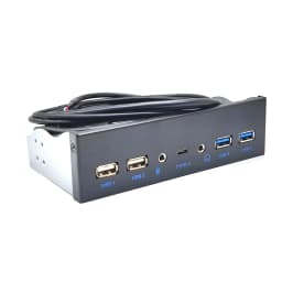USB 3.0 Front Panel for PC USB 3.1 Type C + 2x USB3.0 + 2x USB2.0 Hub + HD Audio 3.5mm + Earphone MIC for 5.25" CD-ROM Drive Bay