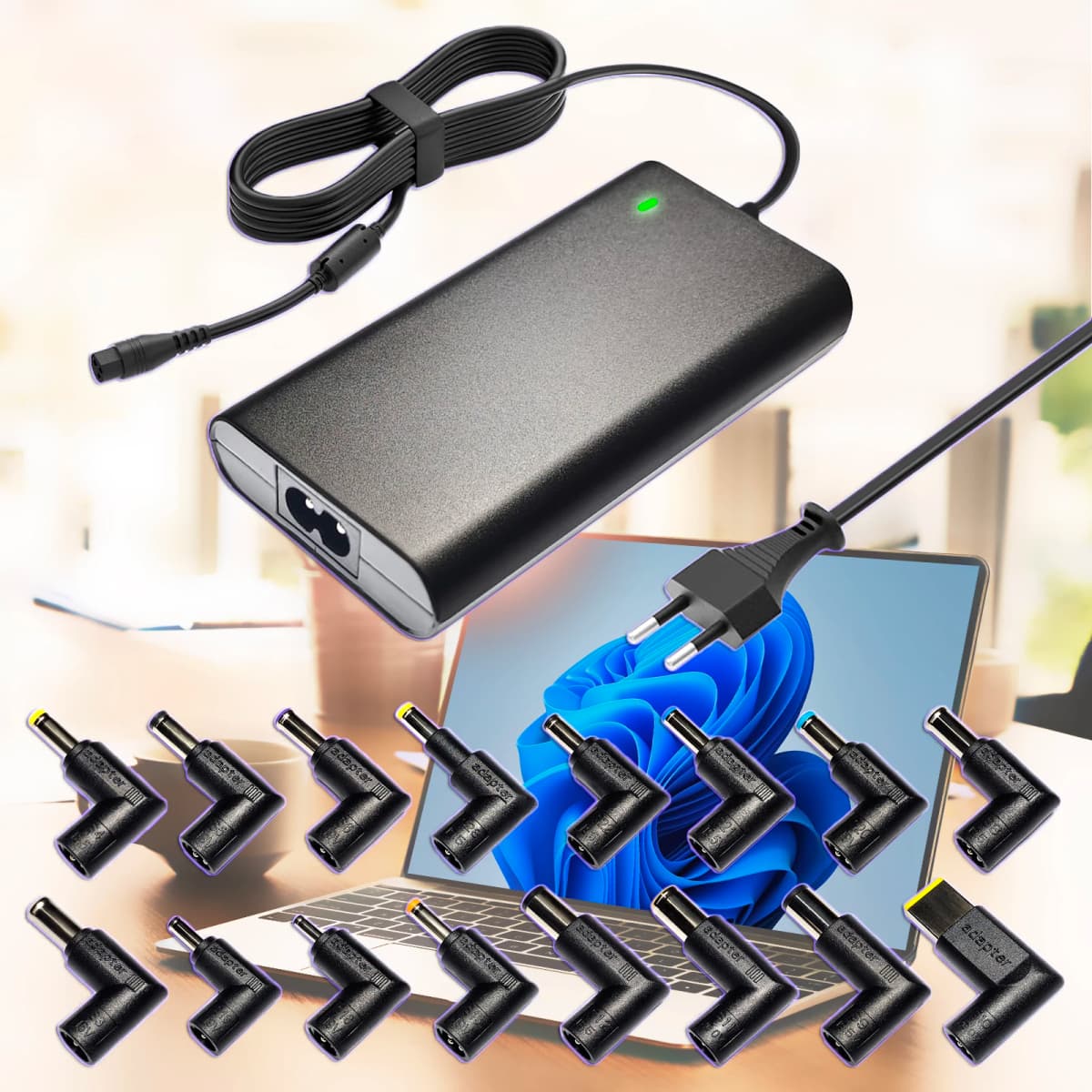 65W Universal Laptop Charger Power Adapter 16 DC Tip 16V 18.5V 19V 19.5V 20V For Asus Acer Dell HP Lenovo LG Samsung Sony, Etc