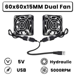 GDSTIME Dual 40mm 50mm 60mm 80mm 92mm 120mm 140mm DC 5V Powered USB Fans with 2 in 1 USB Cable for AV Receiver DVR Cooling