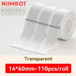 Niimbot D11 D110 D101 H1S Transparent Label Sticker Name Tag Thermal Labels Adhesive Paper Sticky Notes Office School Supplies