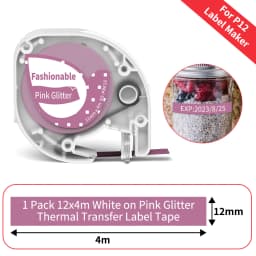 Phomemo P12 P12Pro Label Maker Tape Replacement for DYMO Label Maker Pastic Tape Replace for DYMO Letra Tag 100H LT-100T LT110T