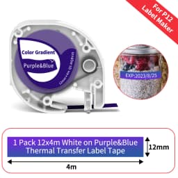 Phomemo P12 P12Pro Label Maker Tape Replacement for DYMO Label Maker Pastic Tape Replace for DYMO Letra Tag 100H LT-100T LT110T