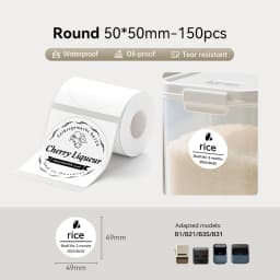 NiiMbot B1/B21/B3S/B31 Printer Self-Adhesive Label Paper Colorful Anti-Oil Tear-Resistant Tag Scratch-Resistant Removable Labels