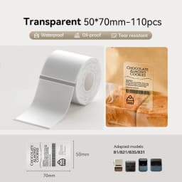 NiiMbot B1/B21/B3S/B31 Printer Self-Adhesive Label Paper Colorful Anti-Oil Tear-Resistant Tag Scratch-Resistant Removable Labels