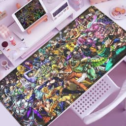 Funny Anime Jojo Bizarre Adventure Mouse Pad Cabinet Keyboard Accessories Joseph Joestar Laptop Gaming Large Lock Edge Mousepad