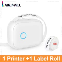 P12 Thermal Label Printer Similar as D11 D110 D101 Marklife P12 Mini Label Maker Handheld Label Machine with Adhesive Label Tape