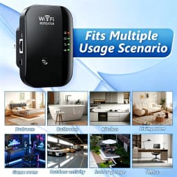 Wireless 300M 2.4GHz WiFi Range Extender, Strong Signal Repeater Amplifier Convenient Setup Network Booster For Home Office
