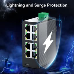 HORACO 8 Port Gigabit Industrial Switch 1000Mbps industry Network Ethernet Switch DIN Rail Mounted Plug and Play