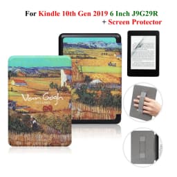 For Kindle 10th Generation Case + Screen Protector 6 Inch with Hand Strap Belt Ebook 2019 J9G29R Leather Cover Wake Sleep Funda