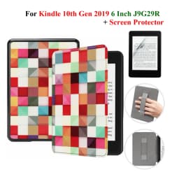 For Kindle 10th Generation Case + Screen Protector 6 Inch with Hand Strap Belt Ebook 2019 J9G29R Leather Cover Wake Sleep Funda