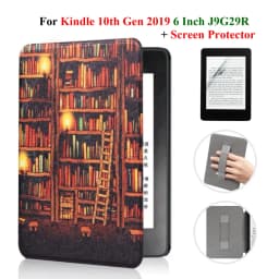 For Kindle 10th Generation Case + Screen Protector 6 Inch with Hand Strap Belt Ebook 2019 J9G29R Leather Cover Wake Sleep Funda