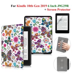 For Kindle 10th Generation Case + Screen Protector 6 Inch with Hand Strap Belt Ebook 2019 J9G29R Leather Cover Wake Sleep Funda