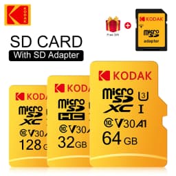 Original Kodak Micro SD Card 256GB U3 High Speed Memory Card A1 V30 Class 10 MicroSDXC with SD Adapter