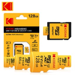 Original Kodak Micro SD Card 256GB U3 High Speed Memory Card A1 V30 Class 10 MicroSDXC with SD Adapter