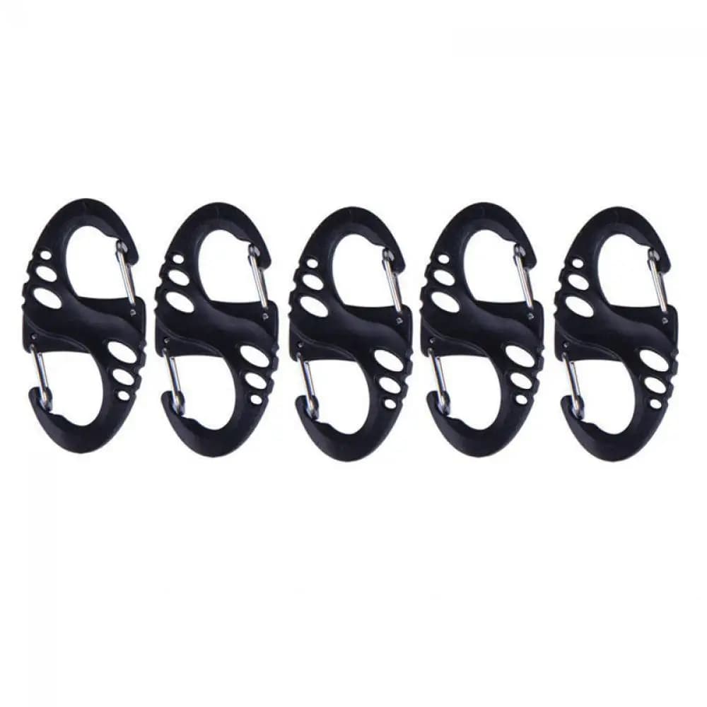 8PCS Stainless Steel Backpack Buckle S Type Handmade Carabiner with Lock Silver Necklace Clasps Jewelry Accessories