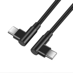 0.25m/0.5m/1m/2m/3m 90 Degree Elbow Nylon Braided Quick Charger Elbow USB C to Type C Cord Cable For iPhone 15 16 Samsung Xiaomi