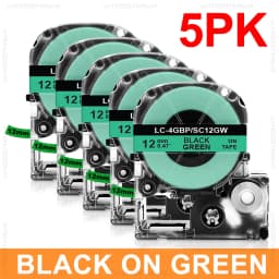 2pcs/5pcs/10pcs SS12KW 12mm Compatible Epson Label Tape SS12KW LK-4WBN ST12KW SC12RW SC12YW for Epson LW-300 LW-400 Label Maker