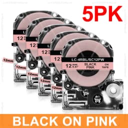 2pcs/5pcs/10pcs SS12KW 12mm Compatible Epson Label Tape SS12KW LK-4WBN ST12KW SC12RW SC12YW for Epson LW-300 LW-400 Label Maker