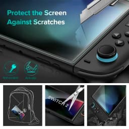 NS2 HD Tempered Glass Screen Protector for Switch 2, Transparent Anti-scratch Screen Protector for 2025 New Switch2