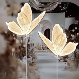 2-Pack Butterfly Wedding Aisle Lights Romantic Butterfly Decoration Lights, Adjustable Height,Dual Mounting for Indoor Weddings