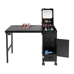 Portable Rolling Manicure Table for Nail Teach w/Audio, Professional Makeup Storage Manicure Dressing Table with, Customized